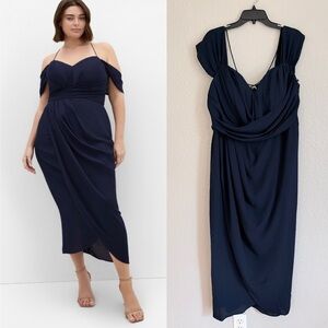 City Chic Plus Size Entwine Maxi Dress Navy Blue Dress